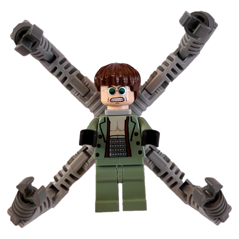 Dr. pieuvre / Doc Ock avec lunettes vertes et costume vert sable avec dents serrées (Dr. Octopus / Doc Ock with Green Glasses and Sand Green Suit with Clenched Teeth)