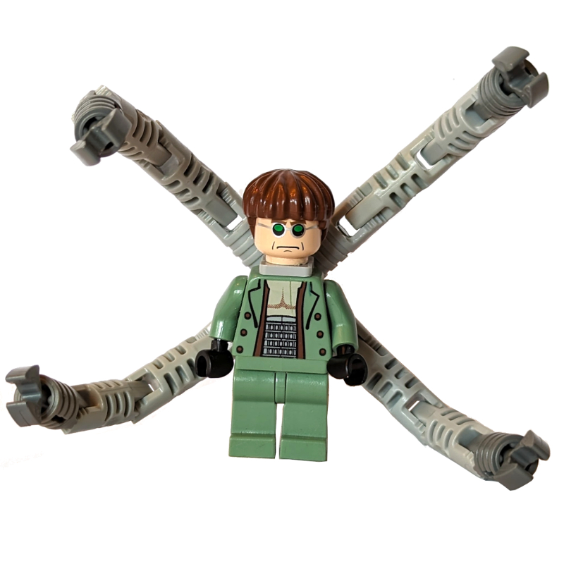Dr. pieuvre / Doc Ock avec lunettes vertes et costume vert sable avec bouche fermée (Dr. Octopus / Doc Ock with Green Glasses and Sand Green Suit with Closed Mouth)