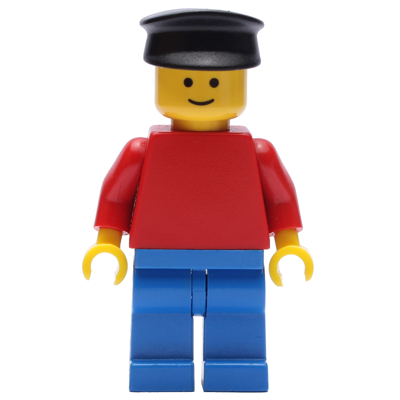 Homme - torse rouge, jambes bleues, chapeau noir (Man - Red Torso, Blue Legs, Black Hat)