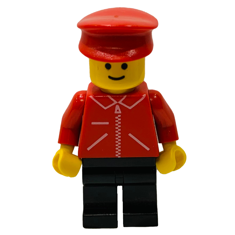 Homme - veste rouge, jambes noires. chapeau rouge (Man - Red Jacket, Black Legs. Red Hat)