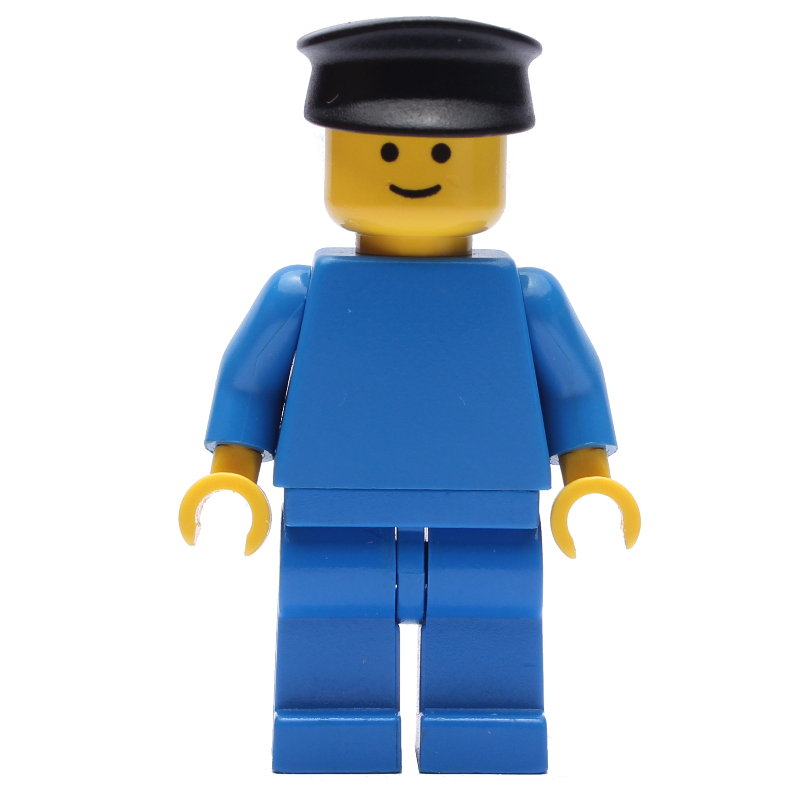 Homme - torse bleu, jambes bleues, chapeau noir (Man - Blue Torso, Blue Legs, Black hat)
