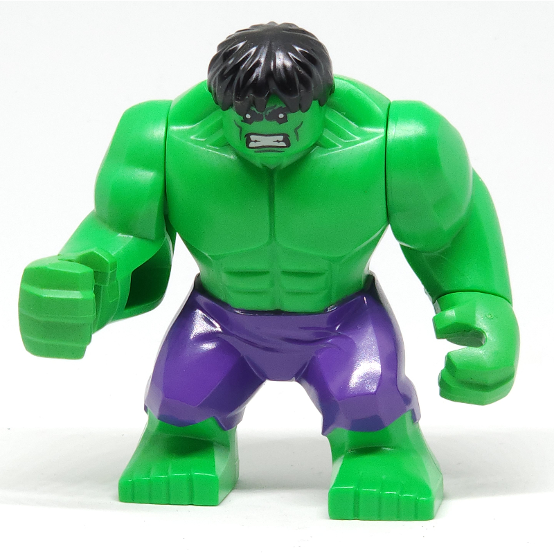 Hulk (grosse figue), cheveux noirs, pantalon pourpre foncé (Hulk (Big Fig), Black Hair, Dark Purple Pants)