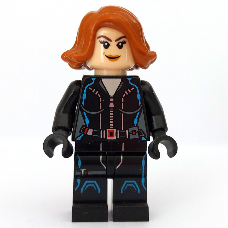 Black Widow, combinaison noire, reflets azur foncé (Black Widow, Black Jumpsuit, Dark Azure Highlights)