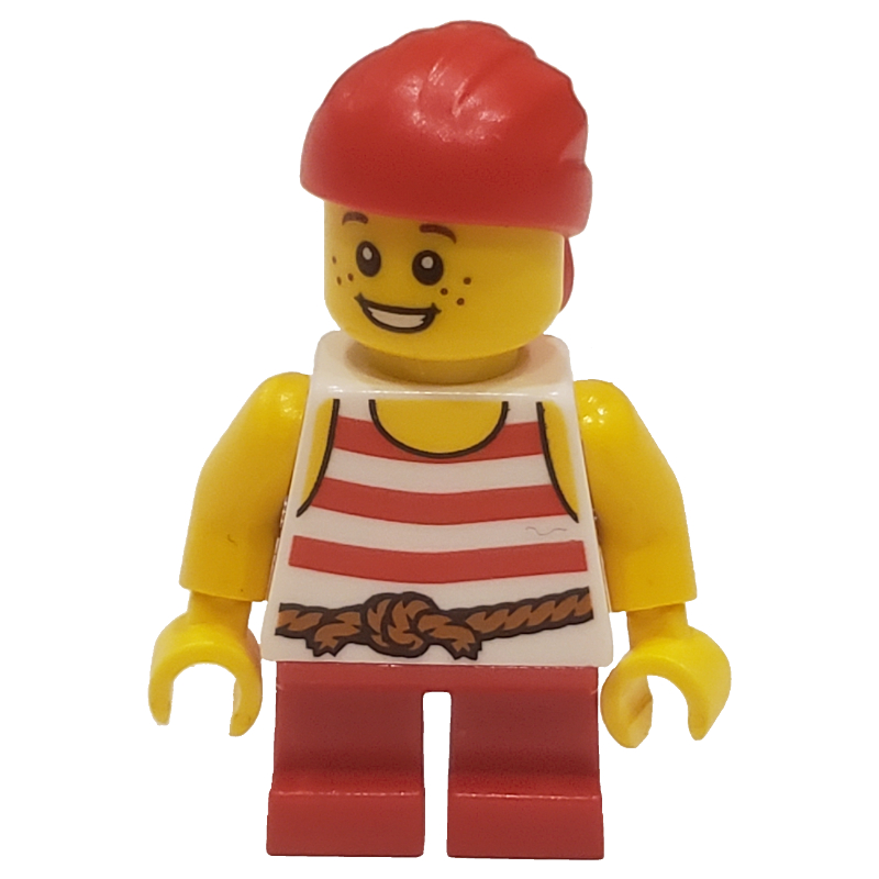 Pirate - jambes rouges courtes, bandana rouge (Pirate - Short Red Legs, Red Bandana)