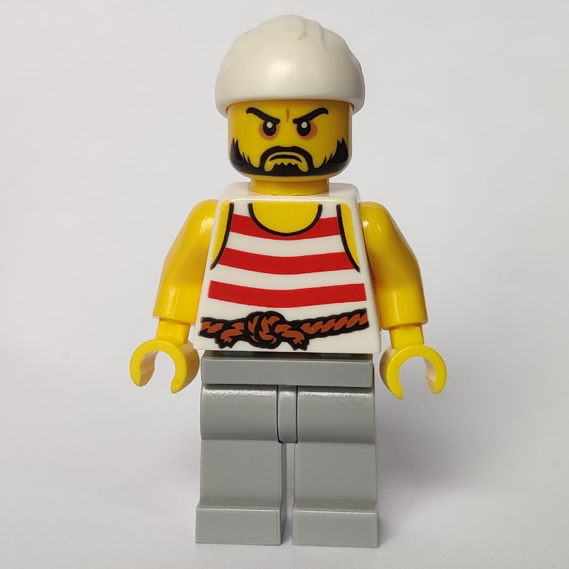 Pirate - jambes gris bleuté clair, bandana blanc (Pirate - Light Bluish Gray Legs, White Bandana)