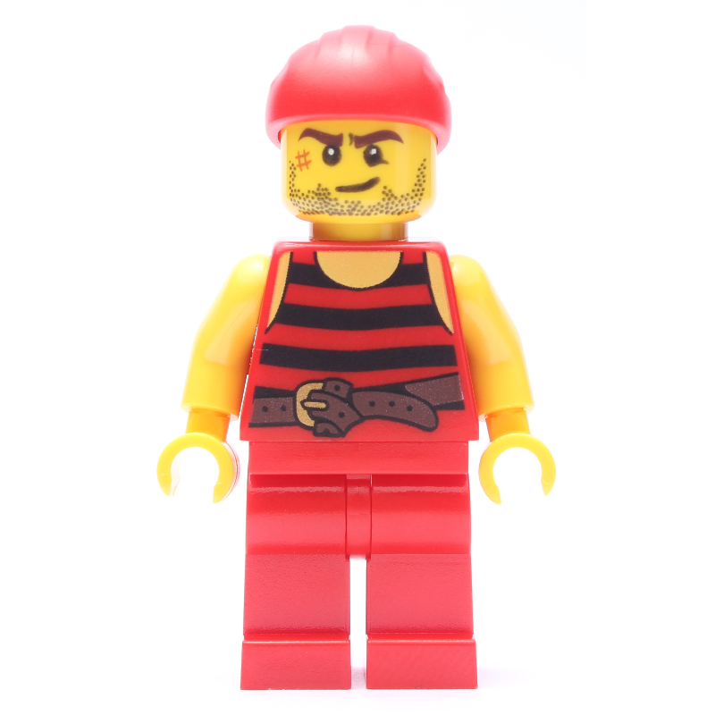 Pirate - rayures rouges, jambes rouges, bandana rouge (Pirate - Red Stripes, Red Legs, Red Bandana)