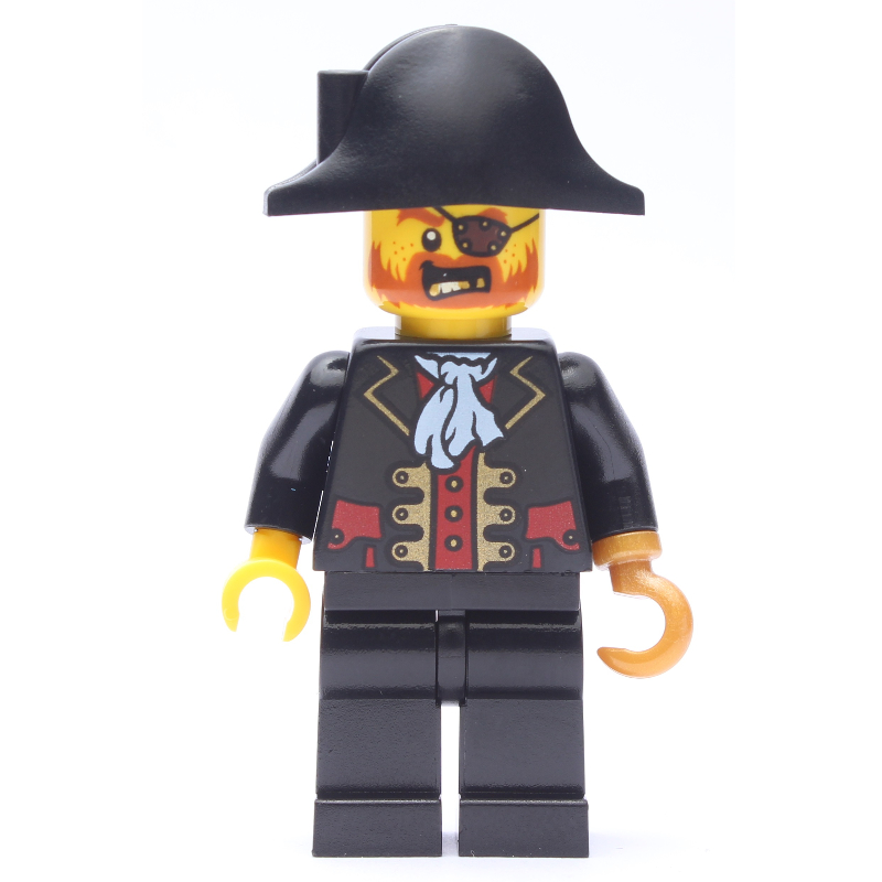 Pirate - capitaine, jambes noires, crochet d'or nacré (Pirate - Captain, Black Legs, Pearl Gold Hook)
