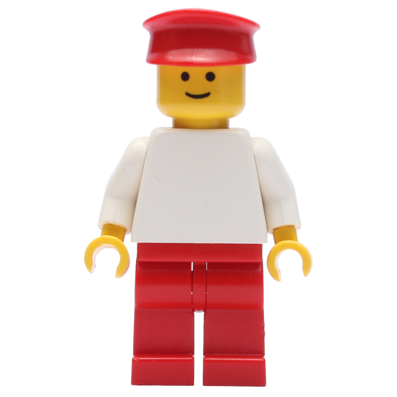 Homme - torse blanc, jambes rouges, chapeau rouge (Man - White Torso, Red Legs, Red Hat)