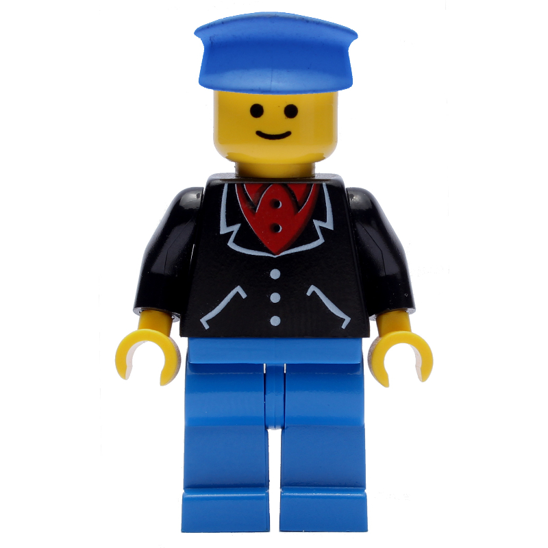 Homme - veste noire, jambes bleues, chapeau bleu (Man - Black Jacket, Blue Legs, Blue Hat)