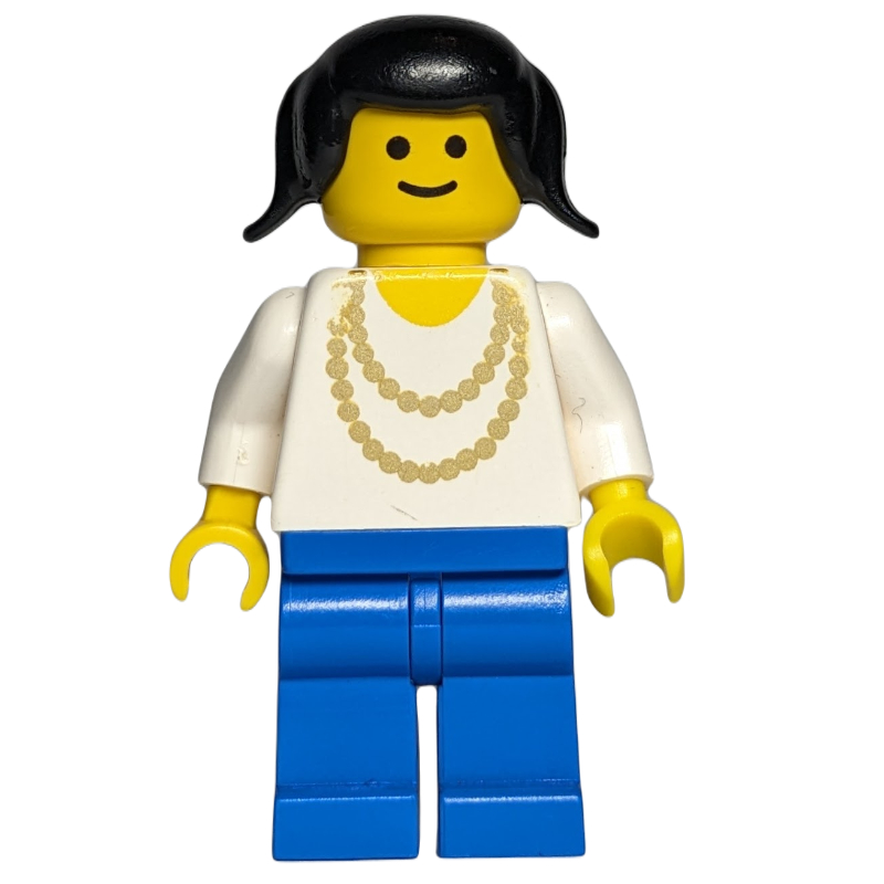 Femme - torse blanc, collier jaune, jambes bleues (Woman - White Torso, Yellow Necklace, Blue Legs)