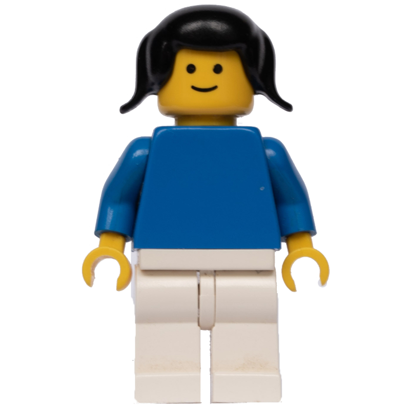 Femme - torse bleu, jambes blanches, queues noires (Woman - Blue Torso, White Legs, Black tails)