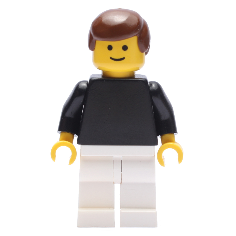 Homme - torse noir, jambes blanches, cheveux bruns (Man - Black Torso, White Legs, Brown Hair)