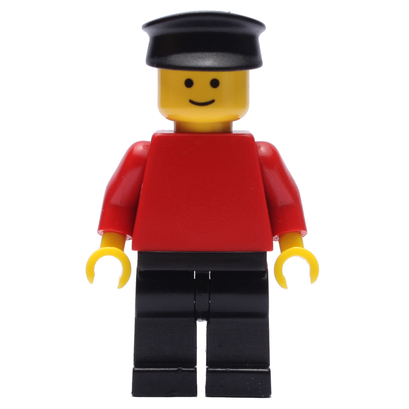 Homme - torse rouge, jambes noires, chapeau noir (Man - Red Torso, Black Legs, Black Hat)