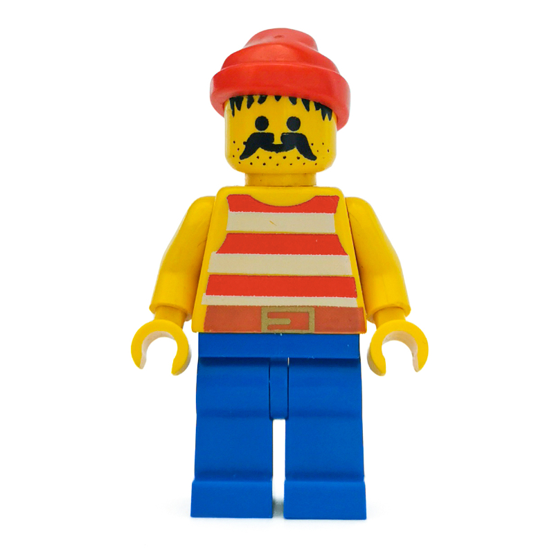 Pirate - rayures rouges, jambes bleues, bandana rouge, 3626b (Pirate - Red Stripes, Blue Legs, Red Bandana, 3626b)