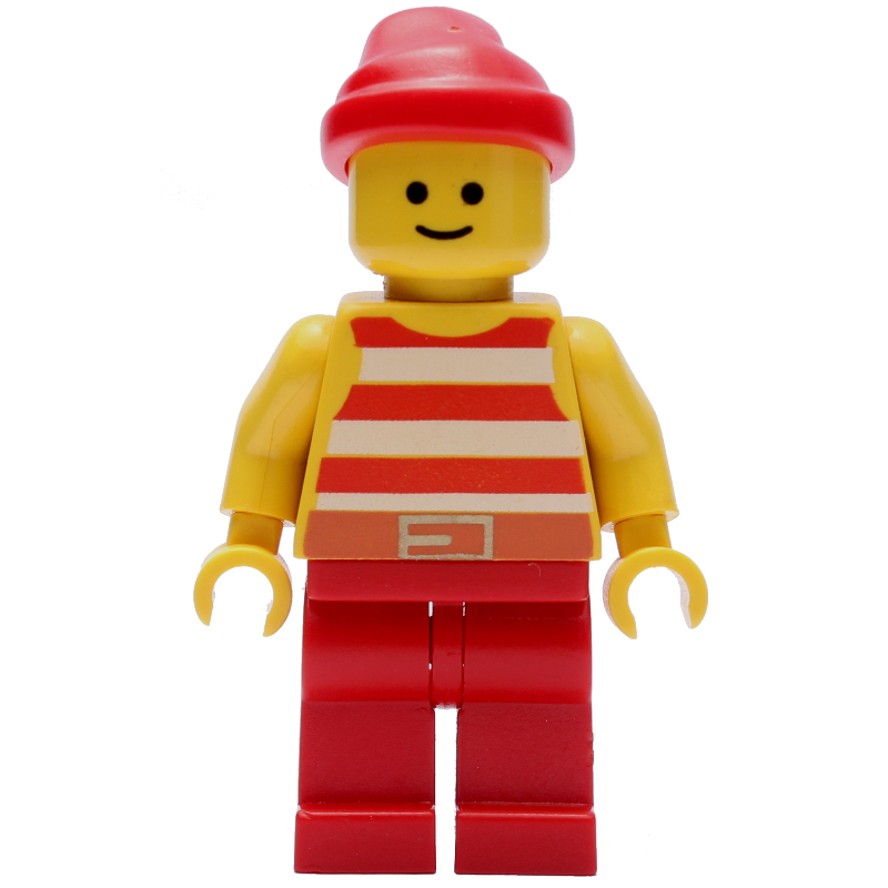 Pirate - rayures rouges, jambes rouges, bandana rouge (Pirate - Red Stripes, Red Legs, Red Bandana)