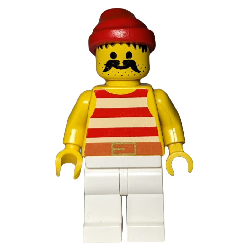 Pirate - rayures rouges, jambes blanches, bandana rouge, 3626b (Pirate - Red Stripes, White Legs, Red Bandana, 3626b)