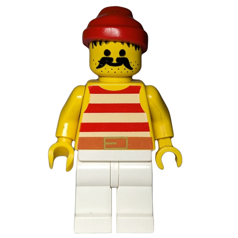 Pirate - rayures rouges, jambes blanches, bandana rouge, 3626a (Pirate - Red Stripes, White Legs, Red Bandana, 3626a)