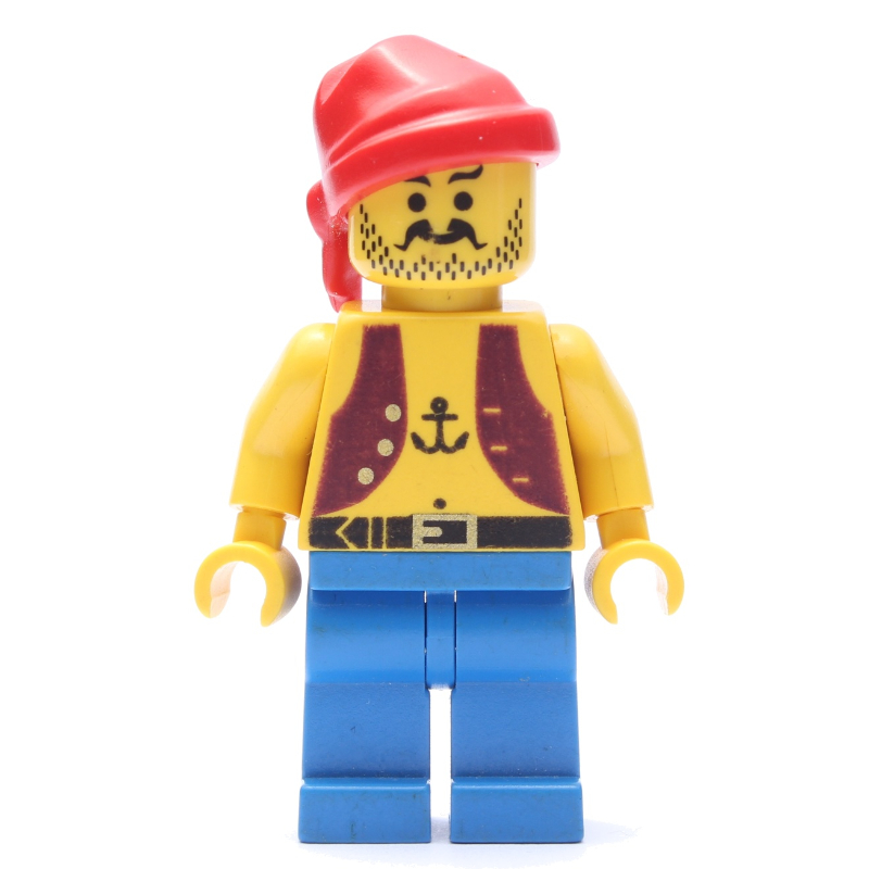 Pirate - gilet violet foncé, tatouage d'ancre, jambes bleues, bandana rouge (Pirate - Dark Purple Vest, Anchor Tattoo, Blue Legs, Red Bandana)