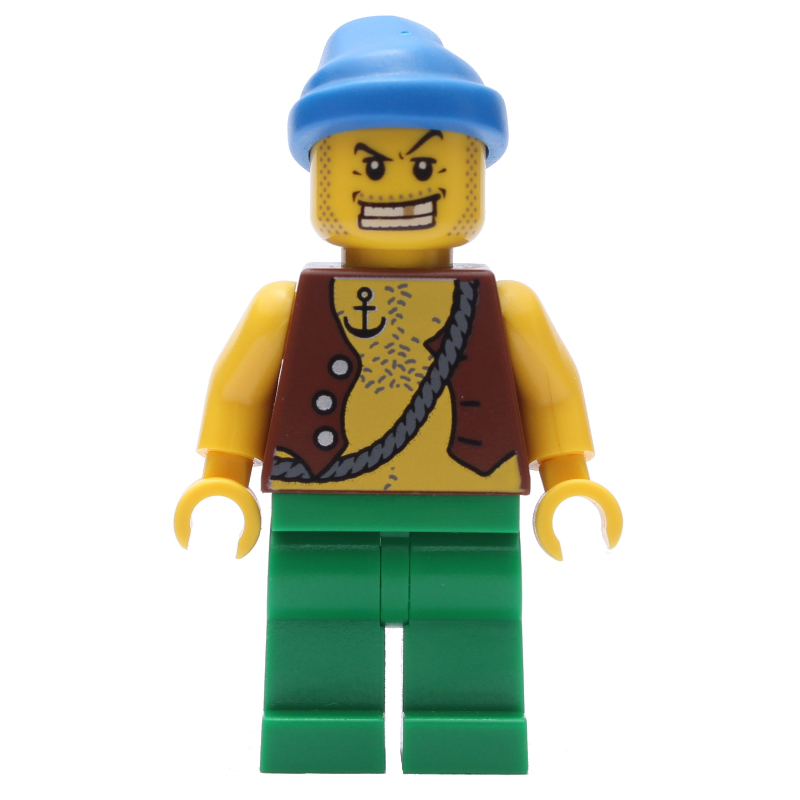 Pirate - tatouage d'ancre, jambes vertes, bandana bleu (Pirate - Anchor Tattoo, Green Legs, Blue Bandana)
