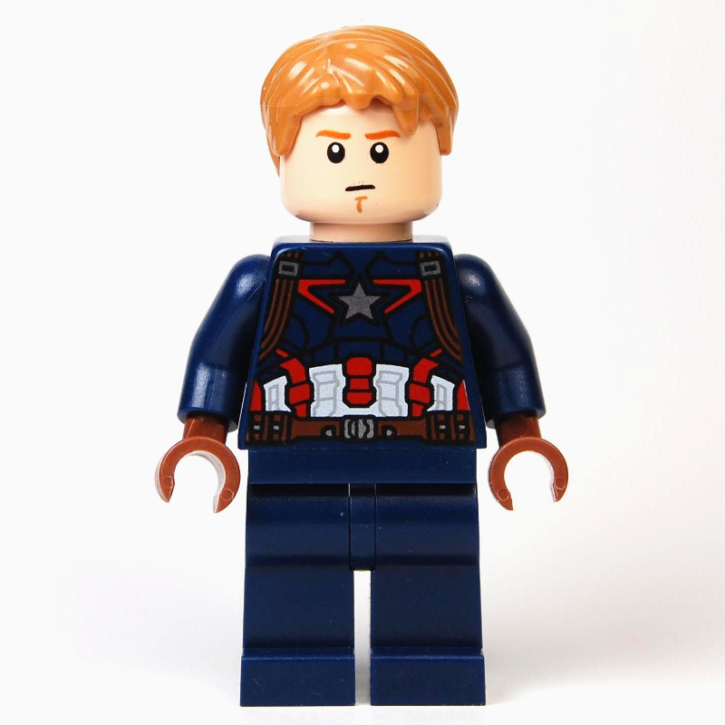 Captain America avec des cheveux et des sourcils orange foncé (Captain America with Hair and Dark Orange Eyebrows)
