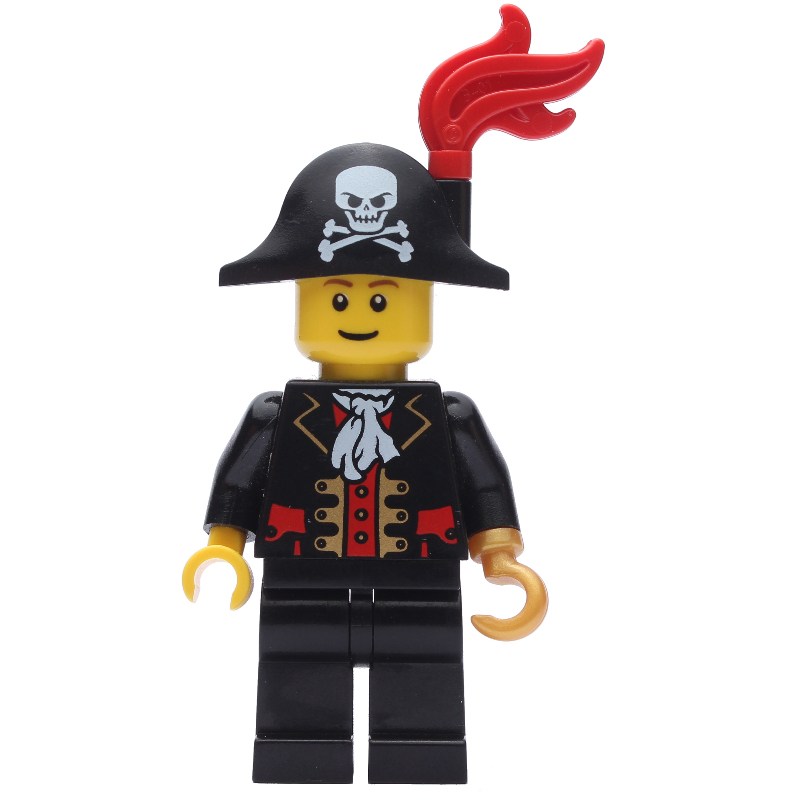 Pirate - capitaine, jambes noires, plume, sourcils bruns rougeâtres (Pirate - Captain, Black Legs, Plume, Reddish Brown Eyebrows)
