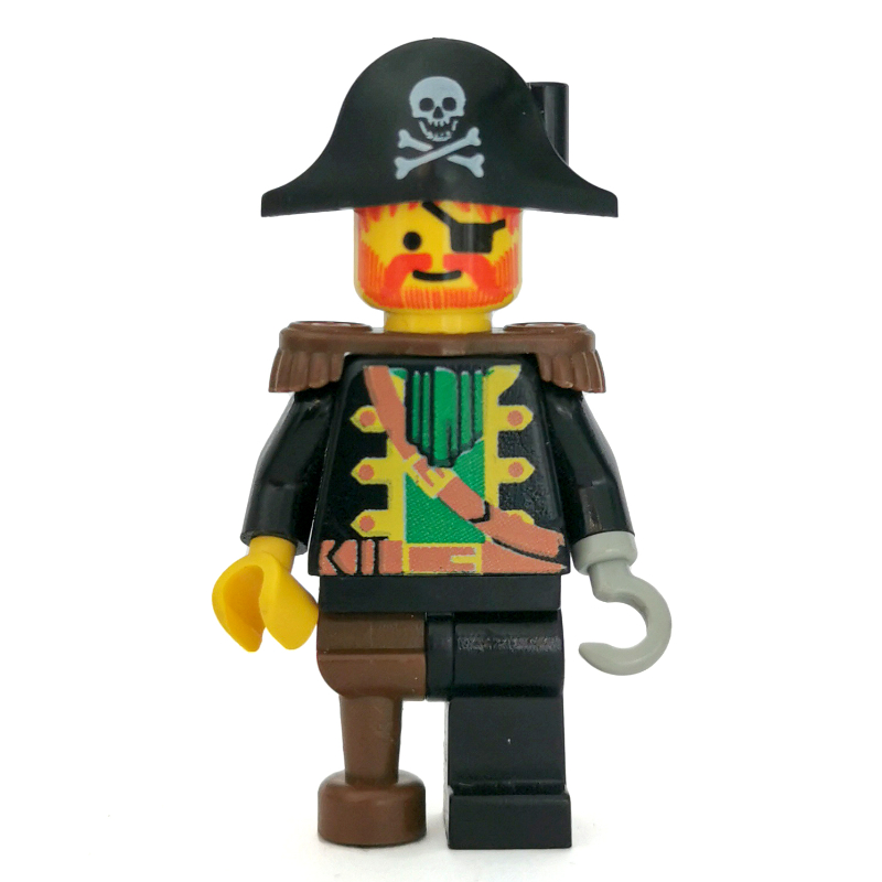 Pirate - capitaine, crochet gris clair, bicorne avec crâne, 3626b (Pirate - Captain, Light Gray Hook, Bicorne with Skull, 3626b)