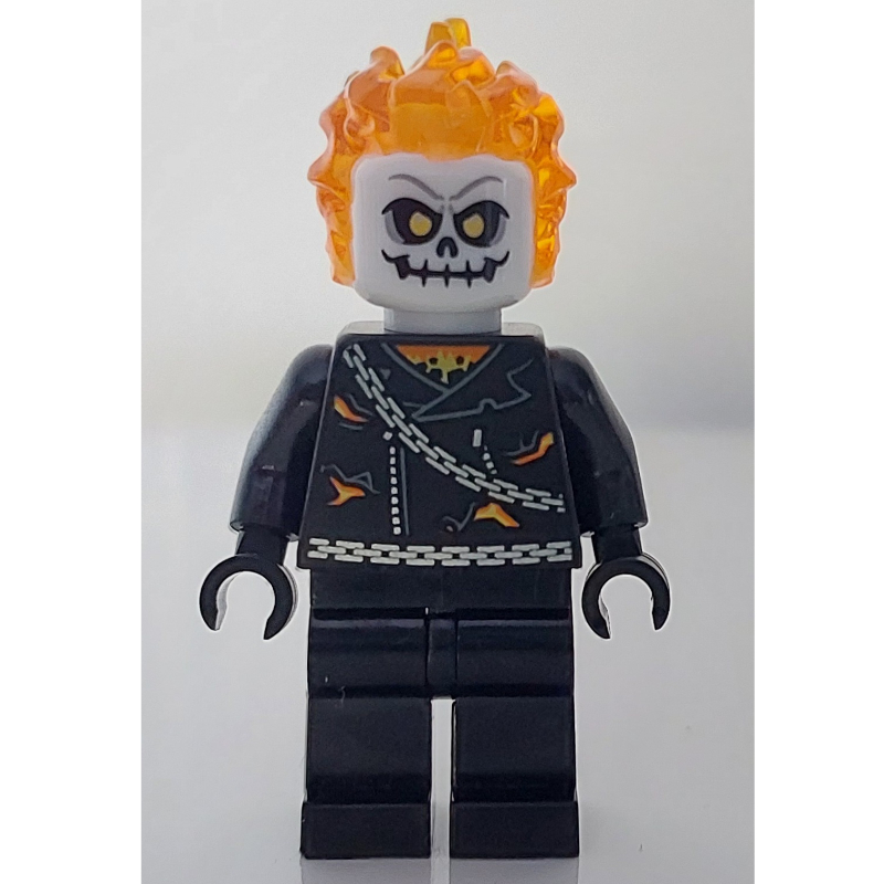 Cavalier fantôme, tête blanche, veste déchirée (Ghost Rider, White Head, Torn Jacket)
