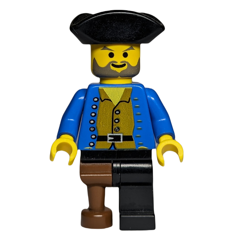 Pirate - chemise marron, patte de cheville, tricorne noir (Pirate - Brown Shirt, Peg Leg, Black Tricorne)