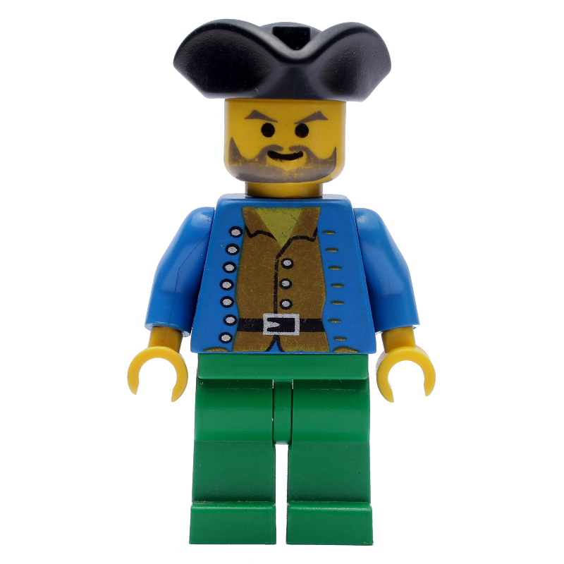 Pirate - chemise marron, jambes vertes, tricorne noir (Pirate - Brown Shirt, Green Legs, Black Tricorne)