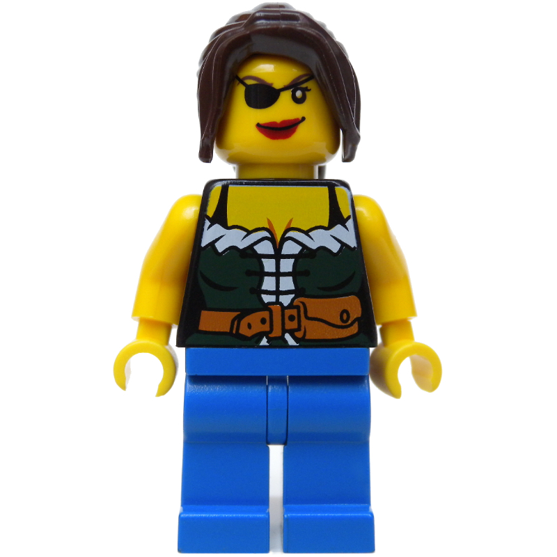Pirate - femelle, jambes bleues, cheveux brun foncé (Pirate - Female, Blue Legs, Dark Brown Hair)