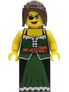 Pirate - femme, jupe, cheveux brun foncé (Pirate - Female, Skirt, Dark Brown Hair)