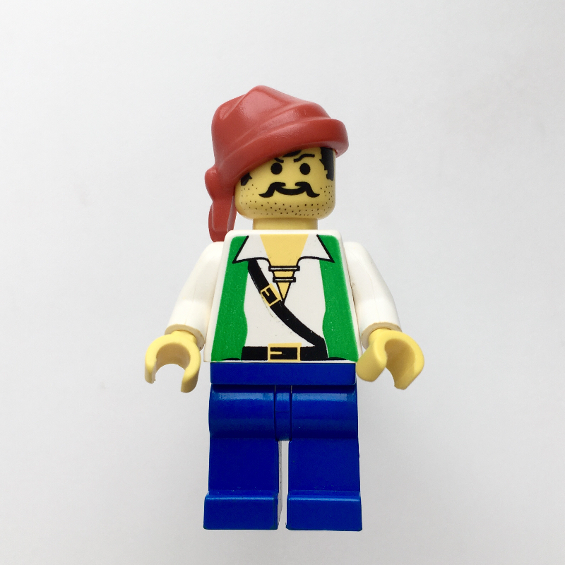 Pirate - gilet vert, jambes bleues, bandana rouge (Pirate - Green Vest, Blue Legs, Red Bandana)