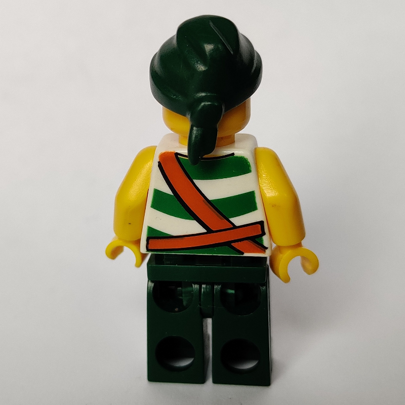 Pirate - rayures vertes, jambes vert foncé, bandana vert foncé (Pirate - Green Stripes, Dark Green Legs, Dark Green Bandana)