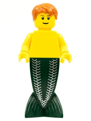 Merman - cheveux orange foncé, sourcils brun rougeâtre (Merman - Dark Orange Hair, Reddish Brown Eyebrows)