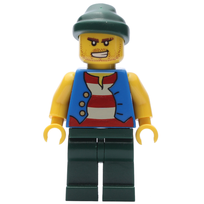 Pirate - gilet bleu, jambes vert foncé, bandana vert foncé (Pirate - Blue Vest, Dark Green Legs, Dark Green Bandana)