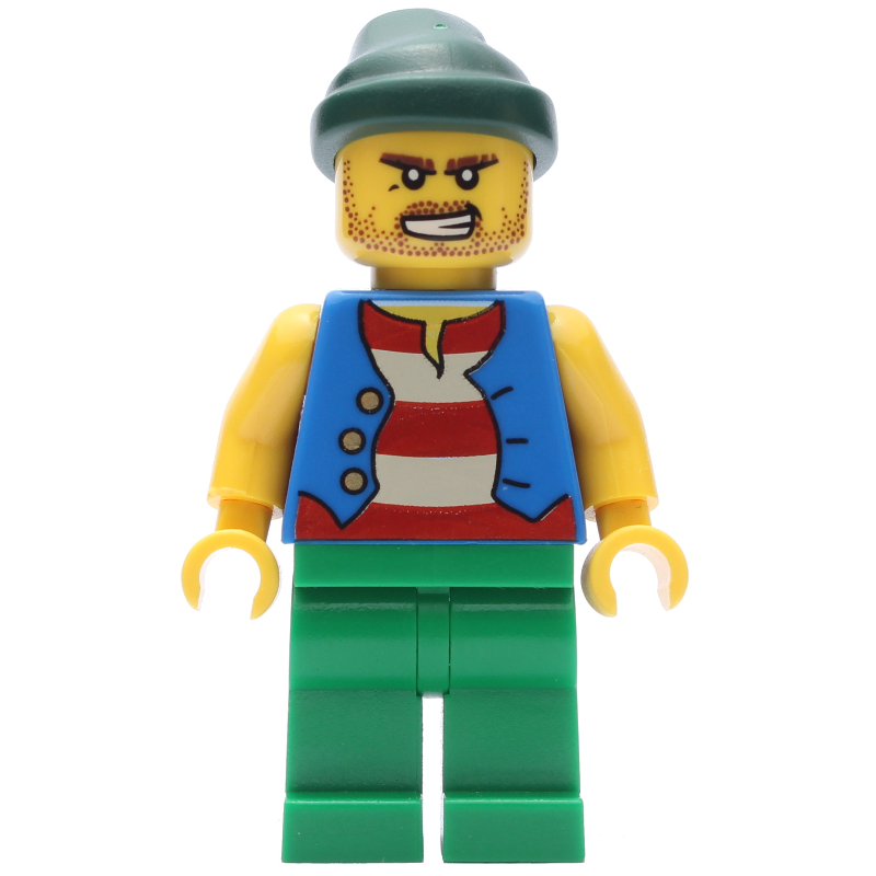 Pirate - gilet bleu, jambes vertes, bandana vert foncé (Pirate - Blue Vest, Green Legs, Dark Green Bandana)