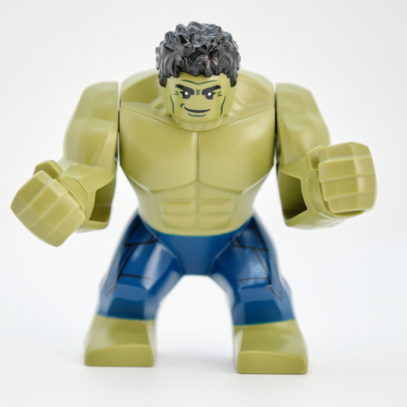 Hulk (grande figue), cheveux noirs, pantalon bleu foncé (Hulk (Big Fig), Black Hair, Dark Blue Pants)