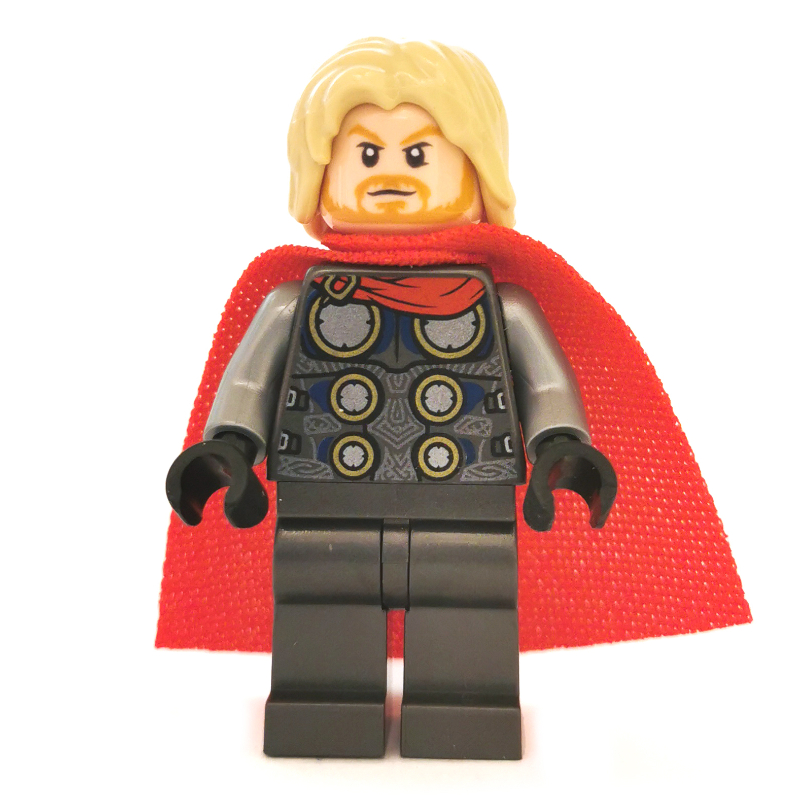 Thor avec imprimé cape avant et les jambes gris foncé perle (Thor with Printed Cape Front and Pearl Dark Gray Legs)