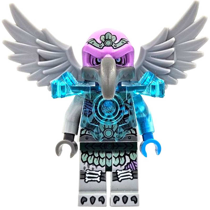 Vardy avec une armure d'épaule bleu clair transparent (avec 15712 tuile avec attache) (Vardy with Trans-Light Blue Shoulder Armor (with 15712 Tile with Clip))