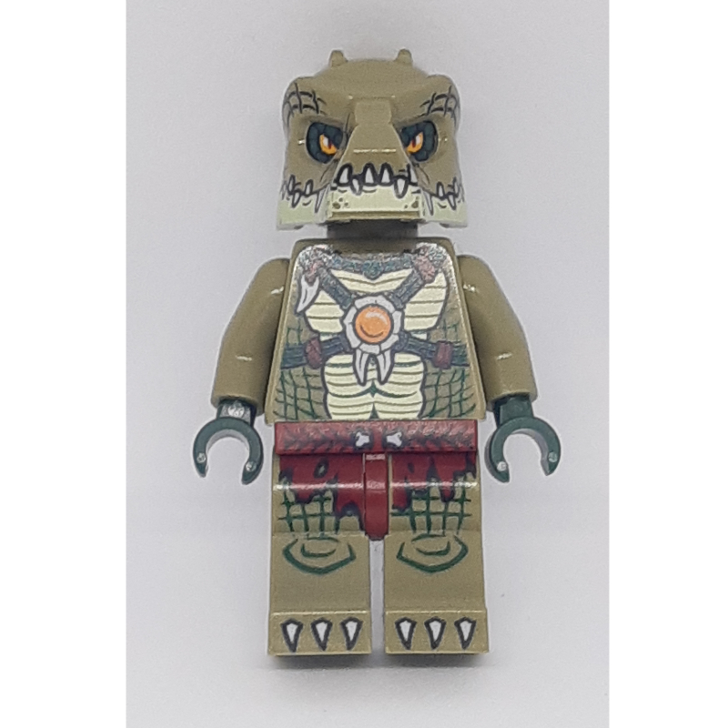 Crocodile guerrier avec mâchoire beige (Crocodile Warrior with Tan Jaw)