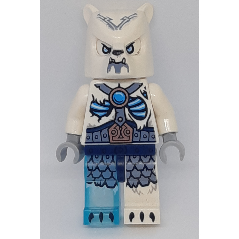 Ours de glace guerrier avec transparent-lumière bleu jambe droite (Ice Bear Warrior with Trans-Light Blue Right Leg)