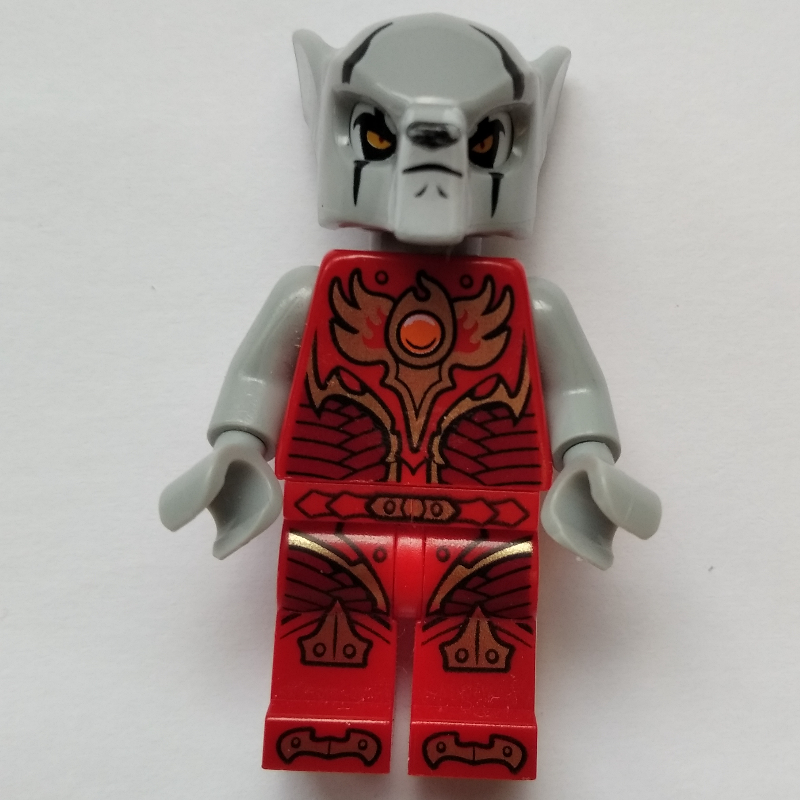 Worriz dans la tenue de chi de feu avec des mains gris bleuâtre clair (Worriz in Fire Chi Outfit with Light Bluish Gray Hands)
