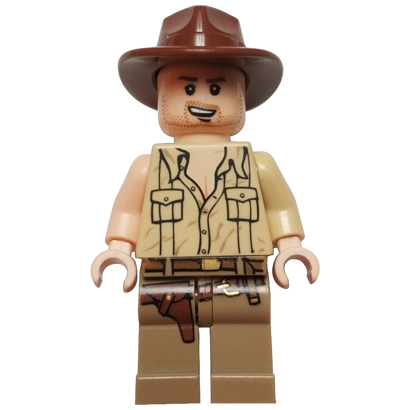 Indiana Jones en chemise ouverte, avec bouche ouverte (Indiana Jones in Open Tan Shirt, with Open Mouth)
