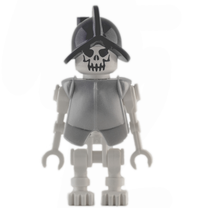Squelette, visage maléfique, armure et casque, bras droits (Skeleton, Evil Face, Armor and Helmet, Straight Arms)