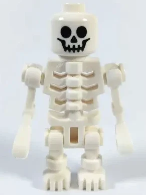 Squelette, face standard, cage thoracique angulaire, bras mécaniques pliés (Skeleton, Standard Face, Angular Rib Cage, Bent Mechanical Arms)
