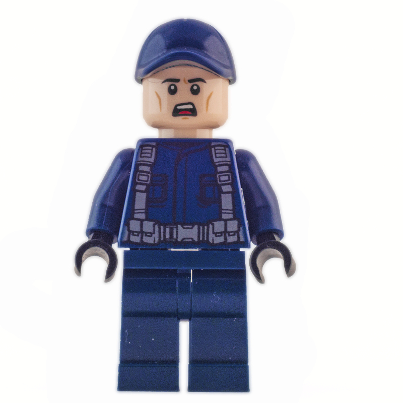 Guard en casquette bleu foncé, avec sangles grises (Guard in Dark Blue Cap, with Gray Straps)