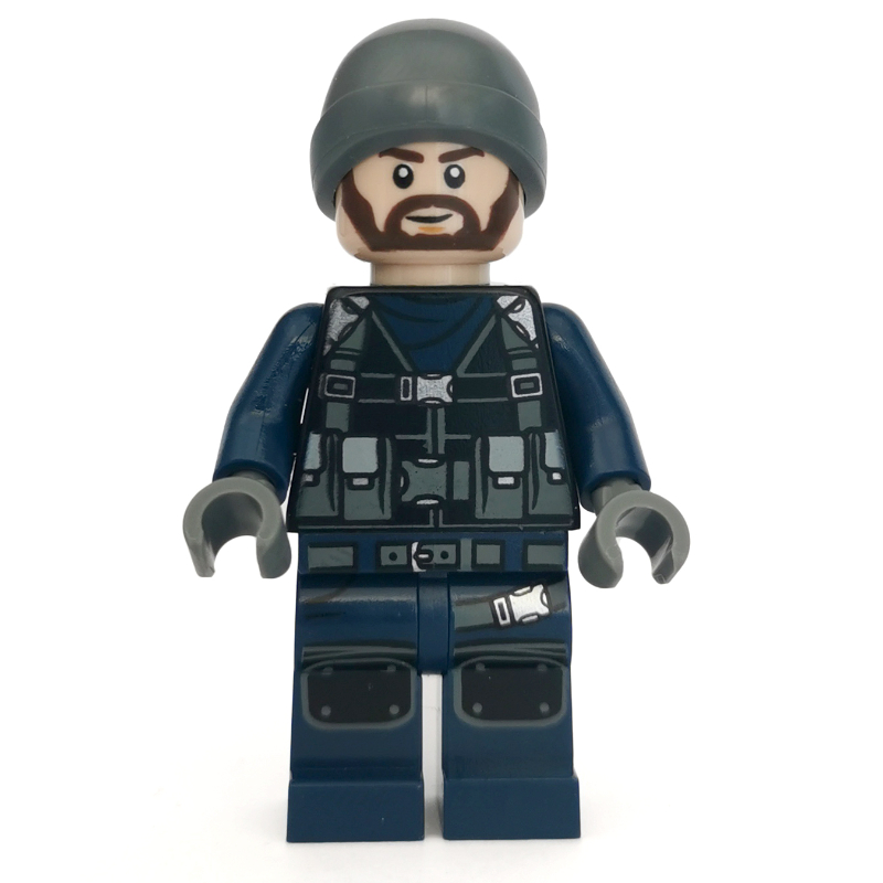 Garde dans le chapeau gris bleu foncé de bonnet (Guard in Dark Bluish Gray Beanie Hat)