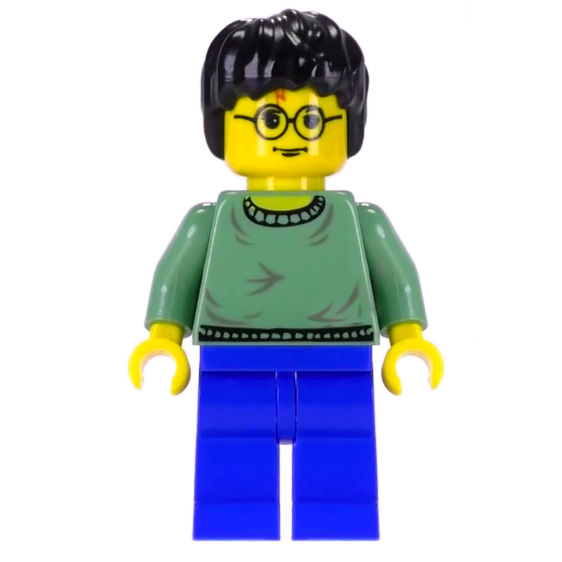 Harry Potter, peau jaune, pull vert sable (Harry Potter, Yellow Skin, Sand Green Sweater)