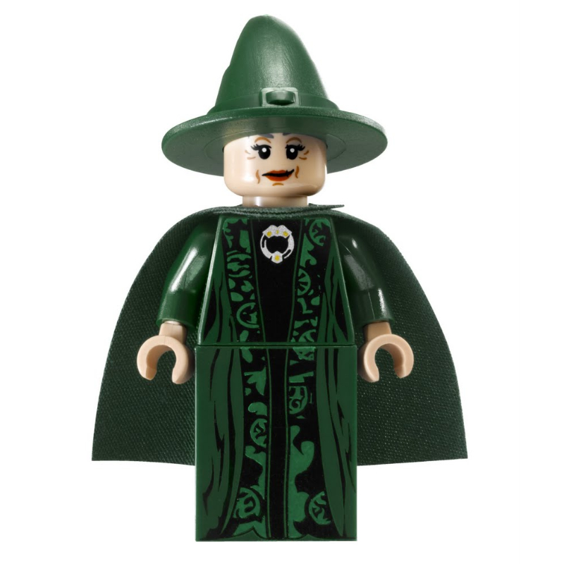 Professeur Minerva McGonagall, robes vert foncé, chapeau et cape (Professor Minerva McGonagall, Dark Green Robes, Hat, and Cape)