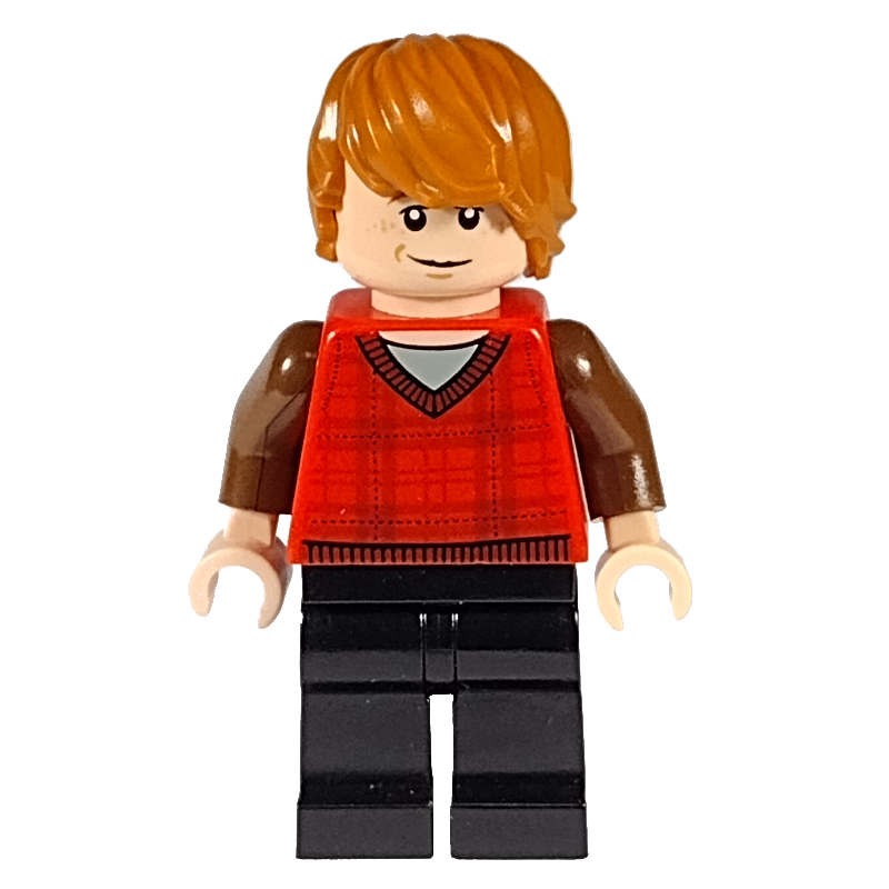 Ron Weasley, chandail en tartan rouge, jambes noires (Ron Weasley, Red Tartan Sweater Vest, Black Legs)